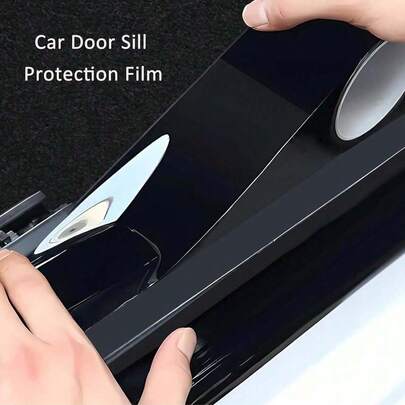3/5/7/10 CM * 500CM Glossy Black Vinyl Wrap Strip, Self-Adhesive Universal Chrome Black Detailing Tape, Window Trim Film Tape Chrome Blackout Vinyl For Car Interior Hood Roof Pillar