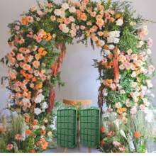 1 pieza Caja colgante de espuma en forma de flor cuadrada, Jaula rectangular de flores para colgar en la pared, Decoración de centro de mesa con ramos de flores frescas para boda, Navidad y fiesta