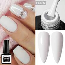 1Pc White Gel Nail Polish, French Nail Polish Gel, Soak Off UV Light Cure Gel Polish, Art Design Manicure Salon DIY Salon Gel - White - View 2