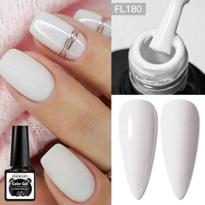 1 buc ojă gel albă, ojă gel franceză, ojă gel UV cu întărire prin înmuiere, ojă gel art design manichiură salon DIY salon gel