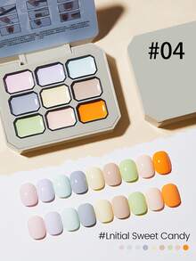 马卡龙 9 色固体绘画凝胶指甲油套装，渐变色凝胶指甲油海绵凝胶指甲油适用于渐变色指甲 Aura Nails，法式美甲 DIY 美甲，女士女孩美甲设计 - 彩色 - 查看 23