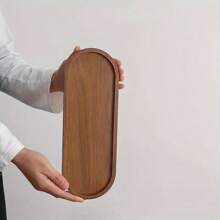 1 pieza Bandeja de madera, plato para comida, bandeja de servicio multiusos, apta para uso en el hogar, restaurante y fiestas, bandeja para desayuno, bandeja para pasteles, bandeja para pan, bandeja de cocina, bandeja para juegos de té, cocina