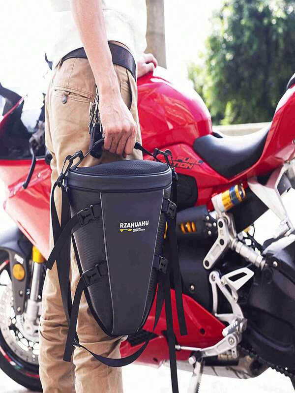 Bolsa Traseira Impermeável de PU de Grande Capacidade para Motocicleta, Bolsa Multifuncional para o Motociclista, Bagagem de Motocicleta, Bolsa de Ombro, Bolsa de Mão