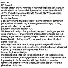 AyeBeau Vr Glasses Virtual Reality 3d Mobile Phone Head-mounted Helmet Digital Glasses For 4.7-6.0 Inches Smartphone With Remote Control