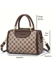 時尚流行女士花卉印花手提包枕頭包，老錢風格潮女包