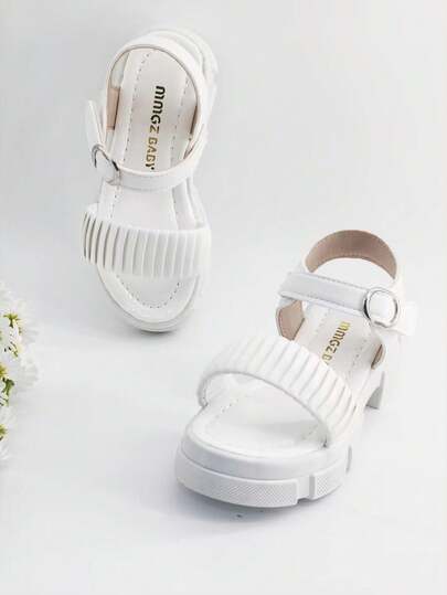 全新时尚平底凉鞋露趾沙滩鞋软底防滑儿童凉鞋女童休闲凉鞋