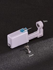 1 套医用级无菌耳洞穿刺套装，一次性使用低痛耳软骨穿刺枪，内置 6 爪白色耳钉，耳部美容工具及配件，适用于男性和女性 - 銀色 - 查看 16