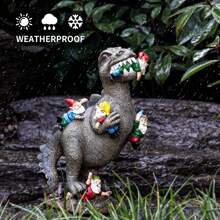 Garden Gnomes Statues Yard Decorations Outdoor Garden Decor, 14" Dinosaur Gnomes Garden Statues, Patio, Lawn Ornament, Gardening Gifts For Women For Housewarming