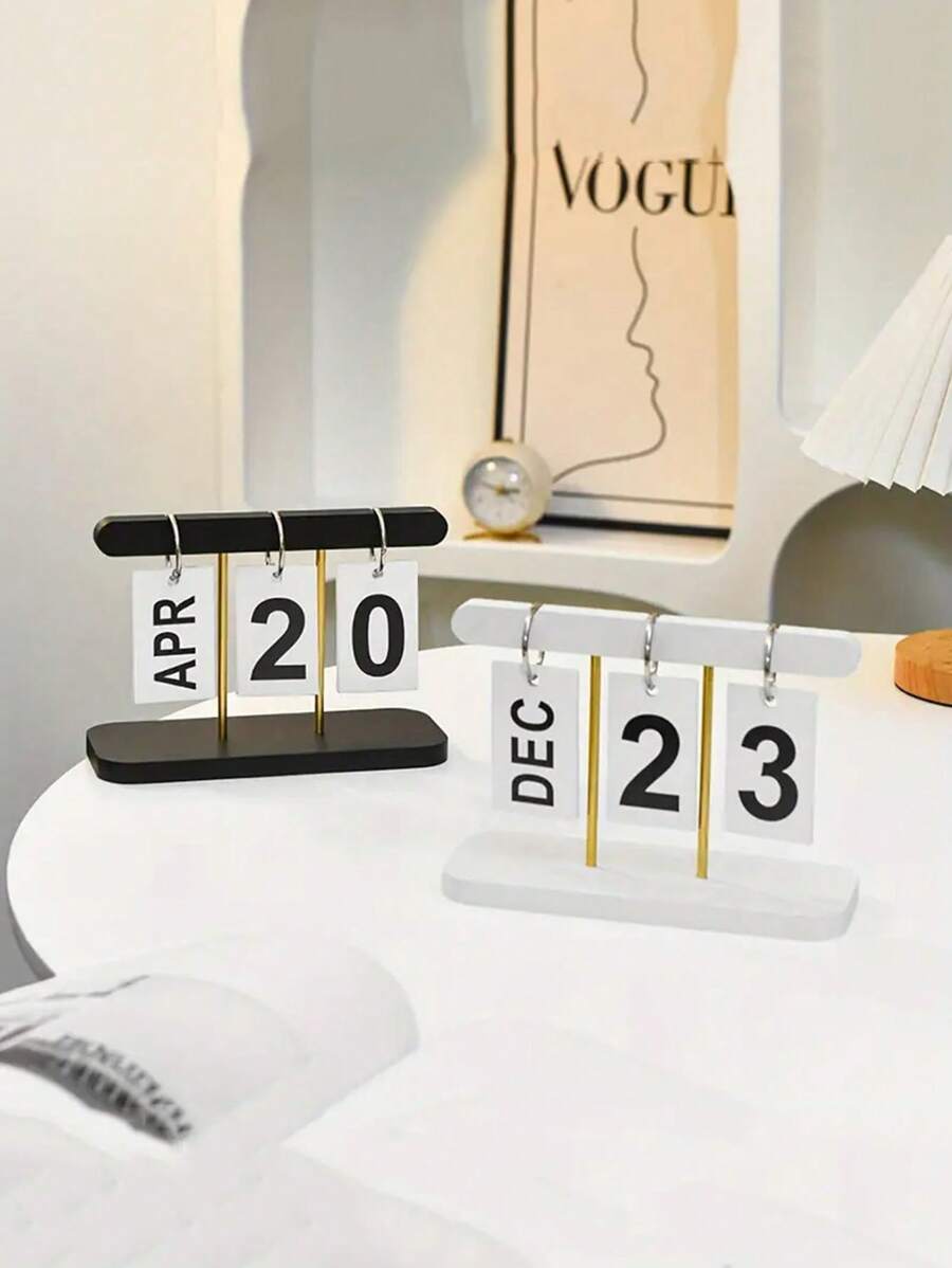 1pc Nordic Style Luxury Flip Page Calendar Desktop Organizer, Home Decor For Living Room, Entryway, Office, Bookshelf Back To School
