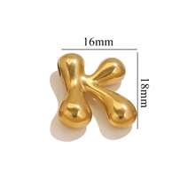 1pc Casual 304 Stainless Steel 18k Gold-Plated A-Z 26 Perforated Bubble Letter Pendant DIY Jewelry Pendant Accessories Suitable For Women's Daily Life Wear - Pendant - View 35