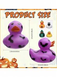 2 piezas de Patos de goma de Halloween, Patos apretables de Halloween, Decoraciones de fiesta de Halloween, Actividades de piscina, Accesorios lindos de baño y ducha, Regalos de cumpleaños, Regalos de Navidad y Halloween, Regalos para amigos, Patos de Halloween