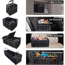 Collapsible Trunk Organizer With Insulated Leakproof Cooler Bag,Removable Lid,Adjustable Securing Straps,3 Compartments Trunk Organizer For SUV,Truck,Sedan(Grey & Black) - Black - View 7