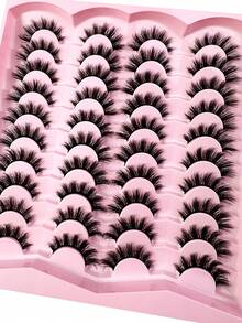 20/10/7/5/1 Pair Selectable Natural False Eyelashes Fluffy Soft Dramatic 3D Mink Lashes Long Wispy Eyelash Cilia,Messy,Multi-Layered Eyelashes Short Thick Fake Eyelash Extension Bulk False Eyelashes Makeup Products Wedding Party & Club Daily Work Meeting Natural Fake Lashes Comfortable To Wear Strip Lashes,Lashes,Eyelashes,Fake Lashes - Natural Lashes - View 5