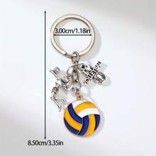 I Love Volleyball "Theme Alloy Keychain - Ideal Gift For Athletes And Fans, Fashionable Car And Bag Accessories, Car Keychain | Sports Theme Design | Keychain Car Accessories Bag Charm Backpack For School