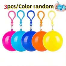 3-9pcs/Set Portable Sphere Waterproof Raincoat, Ultra-Thin Disposable Use Rainponcho Keychain