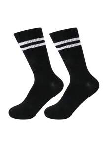 1/5/6/10 Paar einfarbige schwarz-weiße unisex Outdoor Radfahren elastische Socken mit mittlerer Wade für Sport