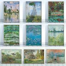 1pc/3pcs Wall Arts Posters Khung tùy chọn TravelMonet Abstract Landscape Art Canvas Prints Tranh Wall Art Posters nổi tiếng của Monet Trang trí nhà Phòng khách Phòng ngủ Trang trí Quà tặng - Nhiều màu - Xem 11