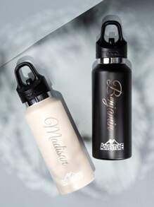 Yocity 1Pc Customized Sports Mug, Outdoor Sports Car Bottle, Customized Stainless Steel Keep Cold Insulated Mug, Portable Threadless Single Finger Open Lid Insulated Mug, Double Layer Vacuum Stainless Steel Large Capacity Kettle, Personalized Gift, Customized Gift, Birthday Gift, Holiday Gift