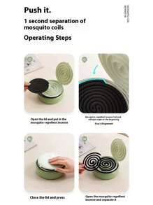 Boîte multifonctionnelle pour bobine anti-moustique, séparateur créatif pour bobine anti-moustique, plateau pour bobine anti-moustique avec couvercle, boîte anti-moustique, support pour bobine anti-moustique, cendrier