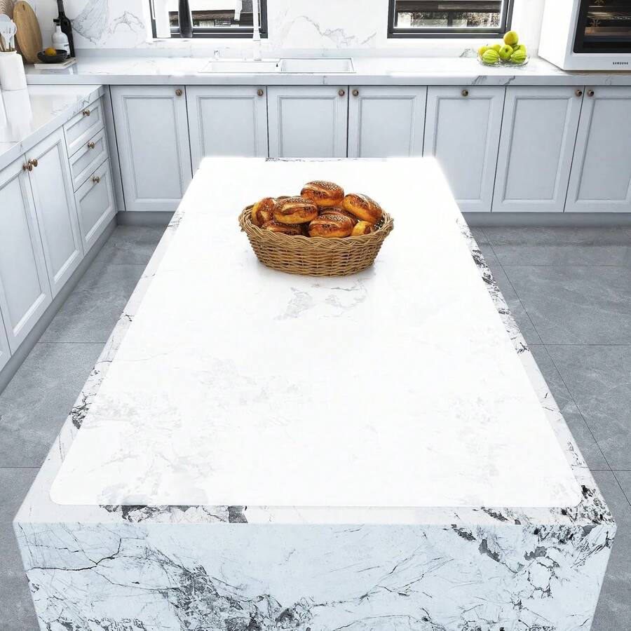 Silicone Mat,78.7"X 23.6" Heat Resistant Mats For Countertop,Extra Large Countertop Protector Mat, Multi-Functional Cuttable Kitchen Counter Mat, Silicone Mats For Kitchen Counter/Crafts- Grey - 47"Translucent-White - View 1