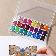 6/24/60 Pcs Metal Watercolor Paint Set - Watercolor Paint Set, Glitter Solid Watercolor Paint Palette, Pearlescent Watercolor Paint Set, Suitable For Artists And Painting Enthusiasts - Sets - View 9