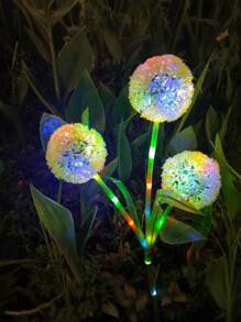 1 pièce / 2 pièces Lumières de jardin solaires LED en forme de pissenlits - Éclairage extérieur paysager à boules multicolores avec design de piquet résistant aux intempéries pour parcs, jardins et décorations de fête, mise en valeur du paysage | Lumières décoratives pour pelouse | Lumières solaires de jardin