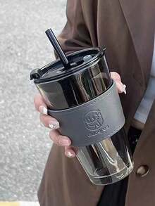 1pc , Portable Simple Style Cup For Water, Tea Or Coffee, With Highly Attractive Ins Style - Multicolor - View 3