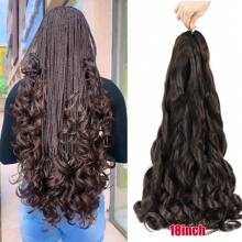 1 Pack French Curl Braiding Hair 12 Inch Pre Stretched Bouncy Curly Hair Easy Braid Crochet Hair Wavy Texture Synthetic Hair Extensions For 50g/Pack