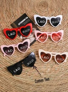 1pc/10pcs/20pcs/ Customized Bachelorette Party Heart Shaped Sunglasses, Bachelorette Beach Party Heart Shaped Sunglasses, Bridesmaids Sunglasses, Heart Shaped Sunglasses, Multi-Functional, Ornamental, Reusable, Exquisite, Stylish, High-Quality, Colorful, Modern, Custom, Personalized, Unique, Ideal Gifts For Him, Tea Room, Home, Garden, Office, For Anniversaries, For Valentine's Day, For Mother's Day, For Birthdays, For Father's Day, For Graduation, For Weddings, For Housewarming, Summer Holiday