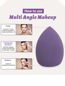 14/1pc Makeup Sponge Set, Including Makeup Sponges, Makeup Sponge, Powder Puff, Soft & Skin-Friendly, Suitable For Cream & Powder Makeup, Latex-Free, Can Be Used Wet Or Dry, Professional Cosmetic Sponges Summer Makeup Must-Have