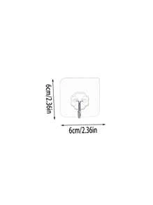 20pcs Seamless Adhesive Hooks, Transparent Glue Wall Hooks, Heavy Duty For Bathroom, Kitchen