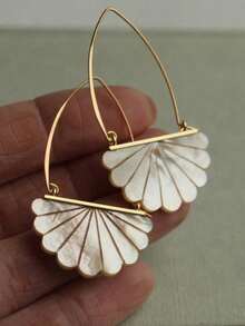 2pcs/Set Vintage Bohemian Style Faux Pearl Decor Art Bridal Wedding Earrings, Modern Bridesmaid Gift - Multicolor - View 11