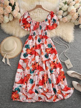 Women's Puff-Sleeved, Fitted Waist Dresses, Fall Dresses, Halloween, Back-To-School, Wedding Event Dresses, Hawaiian Women's Dresses, Bohemian Style, Women's Street Dresses, Women's Casual Resort Dresses, Work Dresses For Women, Halloween Costumes