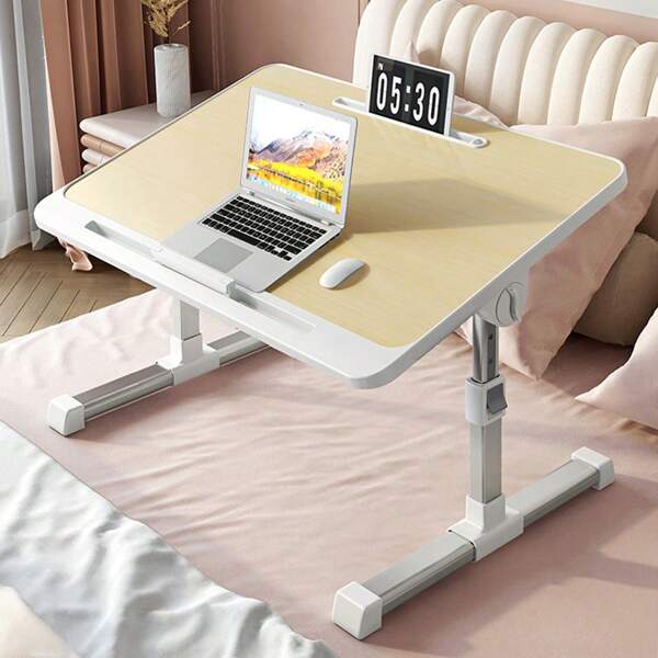 NetHong Höhenverstellbarer Laptop-Schreibtisch fürs Bett, faltbarer Betttabletttisch, tragbarer Schoßschreibtisch zum Arbeiten und Schreiben mit Aufbewahrungsschubladen, Bücherregal und USB-Anschlus