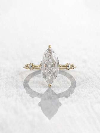 1pc Fashion Jewelry Cubic Zirconia Rings, Luxury Gifts For Women, Wedding Party Accessories