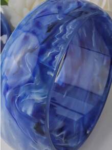 Pulsera retro personalizada de moda europea y americana, con textura de resina ancha y semi-transparente, con geometría 3D acrílica exagerada (color, textura y profundidad variables, aleatorios)