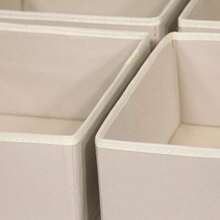 1/4 Packs Foldable Cloth Storage Box Closet Dresser Drawer Organizer Fabric Baskets Bins Containers Divider For Clothes Underwear Bras Socks Clothing - Khaki - View 3