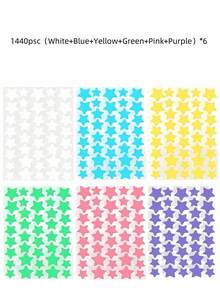 1400/1120/560/280 Pcs Star Stickers, Halloween And Christmas Decorative Stickers, Colorful Pentagram Stickers, Suitable For Party, Holiday Photo Decoration, Face Decoration (1 Sheet Per Color), For Decoration Only (Not For Makeup), Cosmetics, Inexpensive, Room Decoration, Vanity, Travel, Bedroom, Makeup Accessories, Inexpensive, Christmas Gift, Cosmetics, Makeup Tools, Cheap Goods, Gifts, Women's Gifts, Christmas Gifts - Multicolor - View 73
