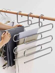 半件装多层裤架，节省空间，金属材质，S型设计，防滑，多层收纳，节省衣柜空间，可悬挂围巾和裤子，简约时尚，男女通用，家居收纳，衣柜整理，实用单品，现代家庭必备，租房者必备，告别杂乱，打造整洁衣柜