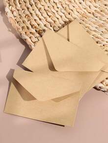 Set de 1 (50 piezas) Mini sobres de papel kraft de 10,5x7cm, estilo inserto - Caqui - Ver 7