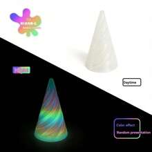 1/2/4 piezas Juguetes de descompresión en espiral impresos en 3D, Cono imposible, Juguetes de transferencia piramidal, Decoración de escritorio de ilusión de línea de vórtice mini, Regalos, Aliviar la ansiedad, Versión que brilla en la oscuridad requiere carga con luz solar, Color arcoíris y brillo aleatorio