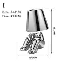 1 pièce Lampe de bureau rechargeable USB, lampe figurine de penseur créatif, lampe de décoration de Noël, lampe de bureau LED minimaliste industrielle, 3 températures de couleur, interrupteur tactile, rechargeable, gradable