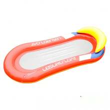 1pc PVC Inflatable Hammock With Mesh, Foldable Inflatable Backrest Adult Water Park Floating Lounge, Beach Essentials, Beach Accessories, Pool Float - Multicolor - View 7