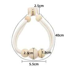 1pc/2pcs Bohemian Style Magnetic Curtain Tie Backs, Creative Curtain Accessories, Window Decoration Ropes - Beige - View 2