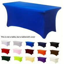 BRISCOES HOMEWARE 覆盖整个桌子的矩形涤纶桌布，抗皱且可洗，有弹性且紧密贴合，适合室内、室外、庭院、野餐、露营、派对、婚礼、宴会。