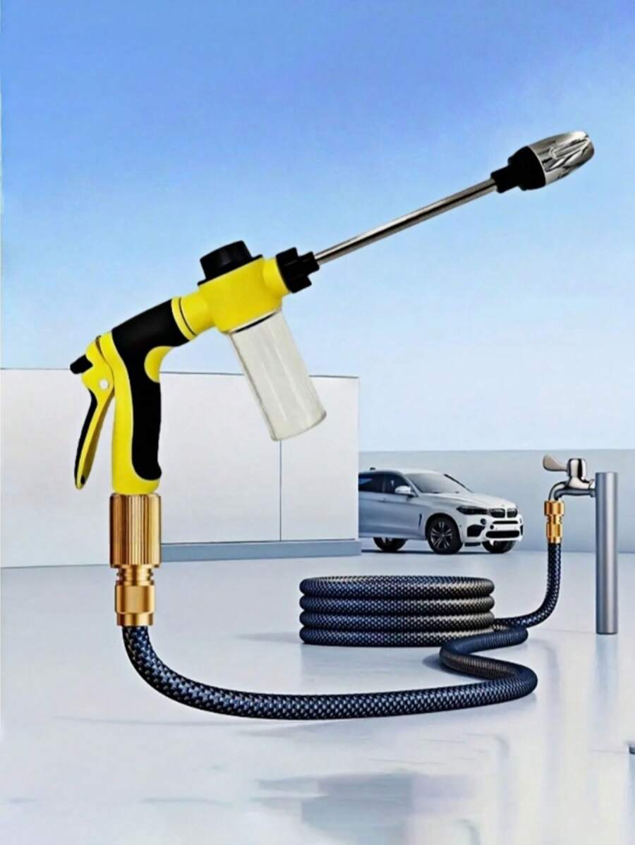 Neue leistungsstarke Hochdruckwassersprühpistole | tragbare Wasserpistole mit 2x stärkerem Strahlkraft, einfach zu benutzen, rutschfester Griff zum Auto waschen und Pflanzen bewässern, robuste Kunststoffkonstruktion, Gießkanne, batteriefrei
