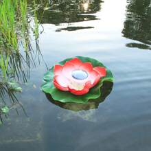 Lumières flottantes pour étang extérieur imperméables, lumières de fleurs de lotus solaires, lumières de jardin - associées à des lumières de feuille de lotus souhaitant pour une villa de cour, illuminées par énergie solaire pour créer une atmosphère onirique et poétique de paysage aquatique de cour