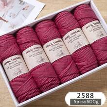 500g 245 Hand Knitting Thick Knitted Yarn, Alpaca Blend Yarn For DIY Handmade Knitting Sweater, Jacket, Scarf, Hat, Gloves In Autumn/Winter, 5 Balls/Pack - Multicolor - View 34