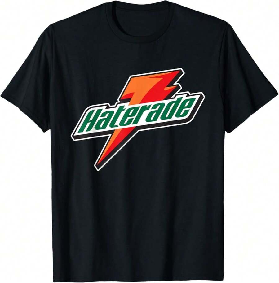 Funny Haterade Hater T-Shirt Gift For Dad Gift For Knitters Gift For Best Friend,Black T-Shirt, 100% Cotton, Men's T-Shirt,,Funny Graphic T Shirts,S-XXXL,Vintage Shirt - Black - View 1
