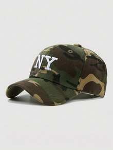 1pc Adjustable NY Embroidery Camo Baseball Cap, Outdoor Sun Protection Casual Hat For Spring/Autumn Traveling, Beach, Y2K Style Unisex - Baseball Cap - View 14